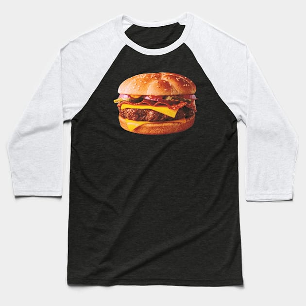 Burger Double Cheese Baseball T-Shirt by Food Photography